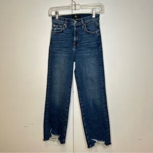 7 For All Mankind Alexa Cropped Ripped-Hem Jeans